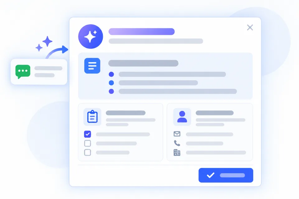 Product screen: AI key-point extraction