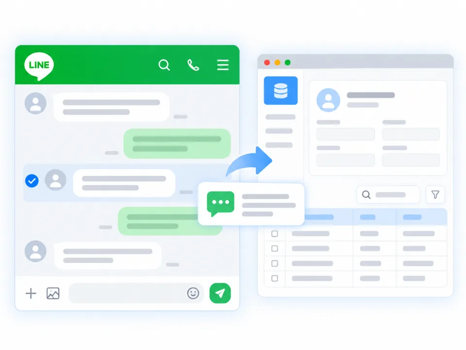 Product screen: LINE chat sync & archiving